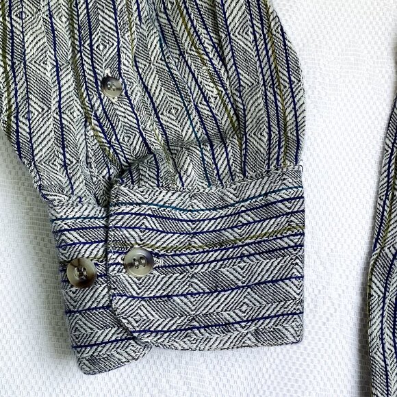 Nino Cerruti Brand Men's Shirt Sport Button Up Semi-Casual Top Gray 100% Cotton - Picture 5 of 13